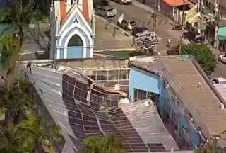 Un derrumbe se registró en un santuario de Recife (Brasil). 