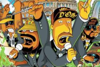 El cartel oficial del concierto muestra a los integrantes de Cypress Hill como Los Simpsons.