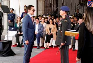 El presidente Daniel Noboa participó en el cambio de mando de la Casa Militar Presidencial.