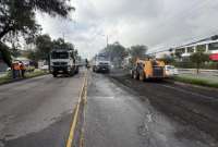 Las obras en la avenida Galo Plaza de Quito empezaron este jueves, 26 de diciembre de 2024. 