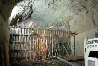 Así fue la culminación del tapón del túnel de desvío en hidroeléctrica Toachi-Pilatón.