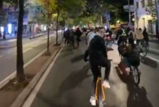 Conductor atropelló a manifestantes en Madrid