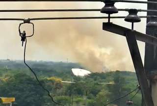 Un incendio forestal se reportó hoy en Guayaquil. 