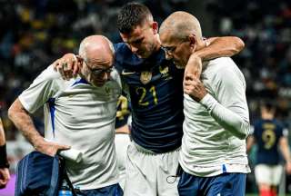 Lucas Hernández se lesionó de gravedad en el duelo entre Francia y Australia.