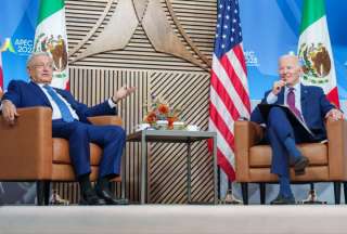 Andrés López Obrador (izq) y Joe Biden (der.) se reunieron en San Francisco.