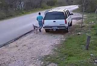 Hombre abandona a su perro en la carretera y fue detenido por la Policía