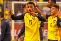Gonzalo Plata (19) celebra la clasificación de Ecuador al Mundial de Qatar