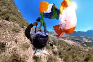 Parapentista vivió un angustioso momento en un vuelo de prueba