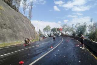 Un vehículo pesado se vio involucrado en un accidente de tránsito en el sector de La Hormigonera. 