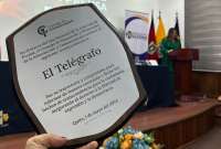 En un evento desarrollado en la Universidad Politécnica Salesiana se homenajeó a tres medios por su trayectoria, uno de ellos El Telégrafo.