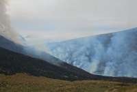 Este jueves, un incendio se registra en los alrededores de la reserva Ilinizas. 