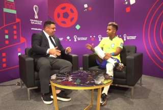 Ronaldo entrevistó a Rodrygo después del duelo contra Suiza.