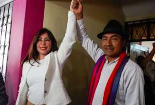 Conoce a tu candidato: Leonidas Iza y Katiuska Molina, del Movimiento de Unidad Plurinacional Pachakutik.