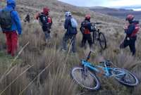 Cuatro ciclistas reportados como extraviados fueron rescatados al interior del Parque Nacional Cotopaxi.