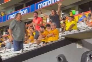 Hinchas de Barcelona celebraron el gol de Cumbayá ante Liga