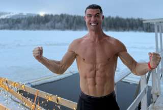 Cristiano Ronaldo soportó las bajas temperaturas