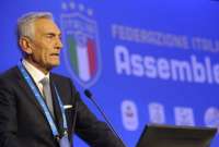 Gabriele Gravina, presidente de la Federación Italiana de Fútbol, durante una presentación