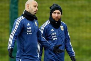 Javier Mascherano y Leo Messi, cuando jugaban juntos en la selección argentina.