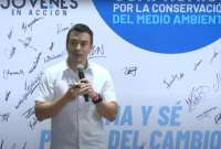 El presidente Daniel Noboa presentó el programa ‘Jóvenes en Acción’, en Guayaquil. 