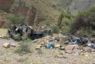 El bus quedó completamente destruido