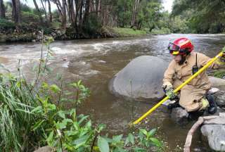 Un hombre fue arrastrado por la corriente del río Tomebamba en Cuenca. Ocurrió el domingo 9 de febrero de 2025. 